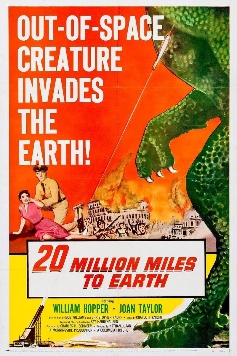 20 Million Miles to Earth 1957 Movie Portrait Poster Image.