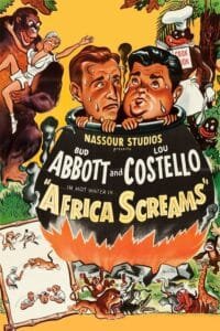 African Screams 1949 Abbott & Costello Movie Portrait Poster Image.