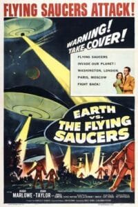Earth vs the Flying Saucers 1956 Sci-Fi movie Portrait Poster Image.