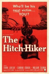 The Hitch Hiker 1953 Movie. Portrait Movie Poster Image.