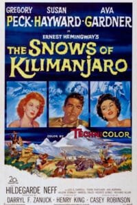 The Snows of Kilimanjaro 1952 movie portrait poster image.