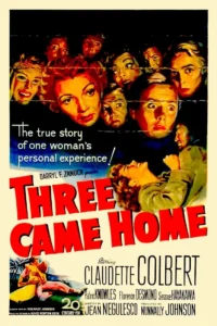 Three Came Home 1950 movie portrait poster image.
