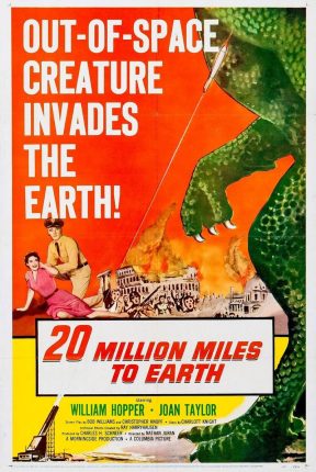 20 Million Miles to Earth 1957 Movie Portrait Poster Image.