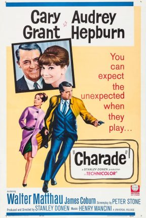 Charade 1963 movie portrait poster image.