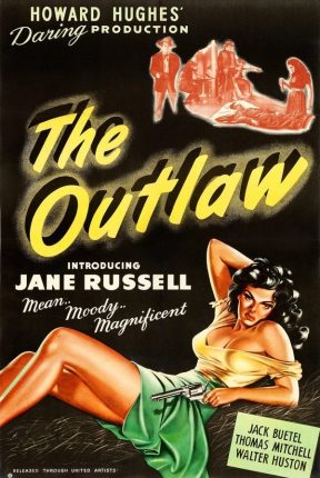 The Outlaw 1943 movie portrait poster image.